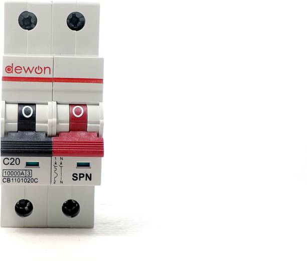 Dewon Electric 20A Single Pole Neutral MCB |10KA | Overload & Short Circuit Protection 20A MCB