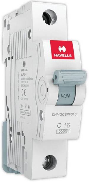 HAVELLS PVC Plastic 16A SP C Curve (White) DHMGCSPF016 MCB