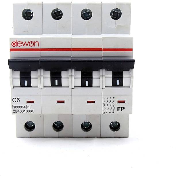 Dewon Electric 63-A, ampere 4-Pole C Curve MCB, 10kA , Center Knob 63A MCB