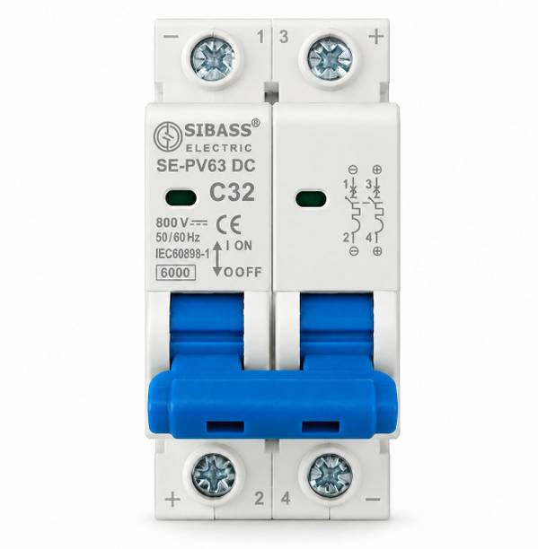 DAYSTAR SOLAR DC MCB 32A 2POLE 800V SIBASS-ELECTRIC DC MINIATURE CIRCUIT BREAKER (SE-PV63) MCB