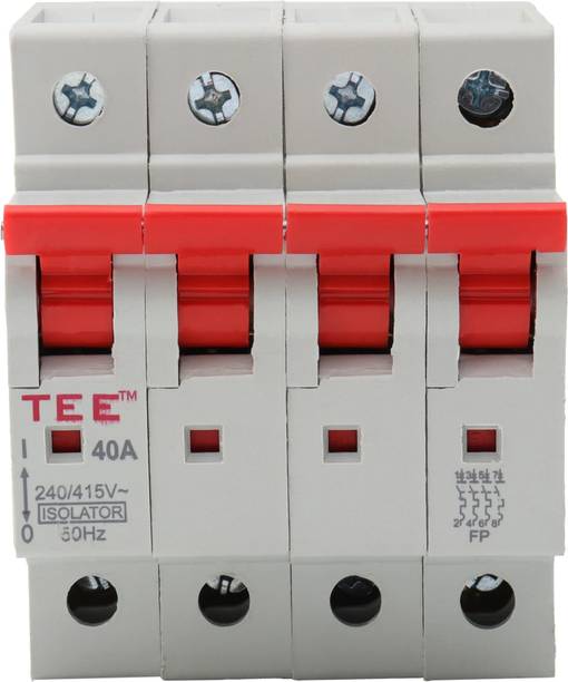 The Elite Electrotek MCB Four Pole Isolator 32-Amp Heavy Duty Switch for Safe Circuit Isolation Suitable for Homes, Industrial & Commercial Use Low Voltage Electrical Device MCB