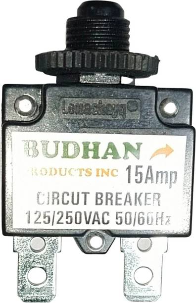 BUDHAN PRODUCTS INC 15 Amps Circuit Breaker | Overload Protector AC 125/250V 15A | 15Amp Load Switch 15 Amps Circuit Breaker | Overload Protector AC 125/250V 15A | 15Amp Load Switch MCB