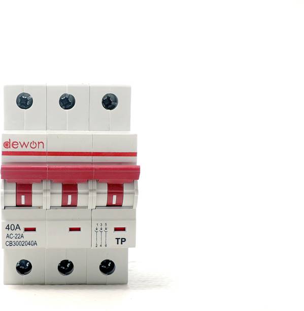 Dewon Electric 40A Triple Pole Isolator | 3P Main Switch | Overload & Surge Protection 40A MCB