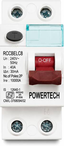 DeHMY 2Pole ELCB/RCCB 40A,30Ma Residual Current Circuit Breaker (Heavy Duty, Standard) 2Pole RCCB MCB