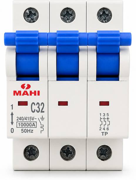 Jobber TP 32A Three Pole MCB, C Curve, 10kA, 240/415V Circuit Breaker TP 32Amp MCB-1 MCB