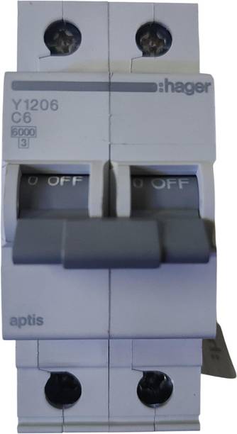 Hager Double Pole MCB 6A Y1206 MCB