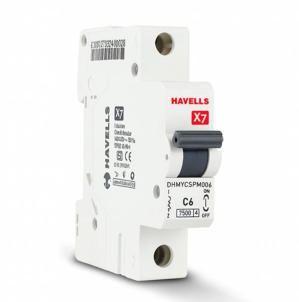 HAVELLS 6A Single Pole MCB 3 year warranty 6A C6 X7 MCB