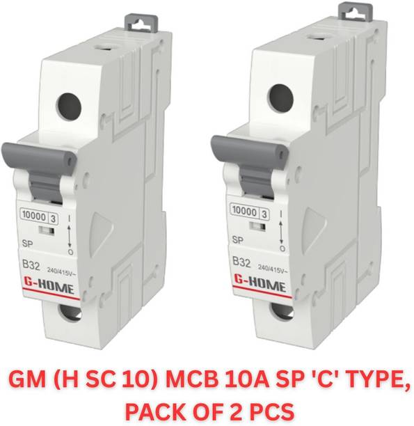 GM Modular G-HOME 10kA, MCB 10A SP 'C' TYPE, PACK OF 2 PCS, MCB