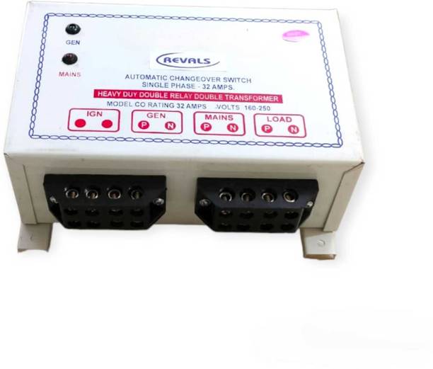 REVALS Automatic Changeover Switch 32 Amp | single Phase Input Supply 250V AC Current Automatic Changeover Switch MCB