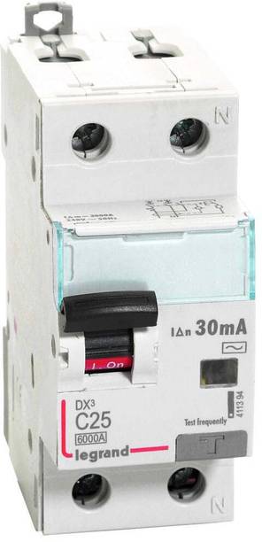Legrand 411394 - 25A DP 30mA 6kA AC:240V AC TYPE DX3 RCBOs 411394 MCB