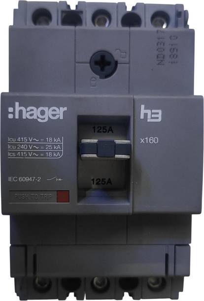 Hager Three Pole MCCB 125A HDA125Z MCB