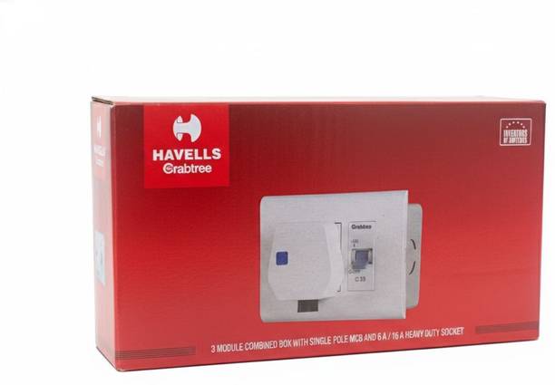 HAVELLS Crabtree AC Box 25A With Metal Encloser & 3Pin Plug Heavy Duty MCB