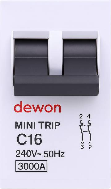Dewon Electric Tiny 32A Double Pole High Breaking Capacity,Durable for Home & Industrial Use 16 A MCB