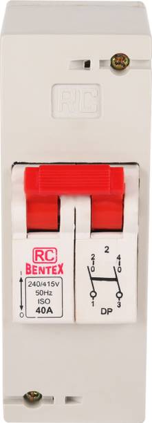 RC BENTEX Plastic Enclosure Distribution Board 2 Pole with Isolator Switch 40 Amp X04DE00042 MCB