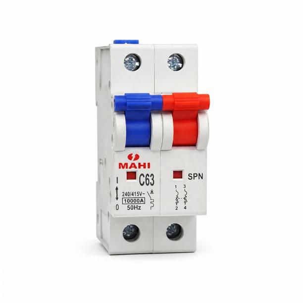 Jobber Double Pole 63A C Curve MCB 240V 10kA Miniature Circuit Breaker for Home DB DP 63Amp MCB MCB