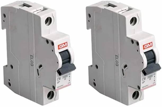 GM Modular G-HOME 10kA, MCB 6A SP 'C' TYPE, PACK OF 2 PCS, MCB