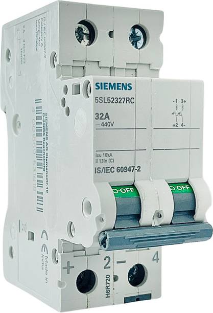 DAYSTAR SOLAR DC MCB 440V 32A 10KA DC Miniature Circuit Breaker C-Curve-Type (32 Amp 2Pole) SIEMENS 5SL52327RC MCB