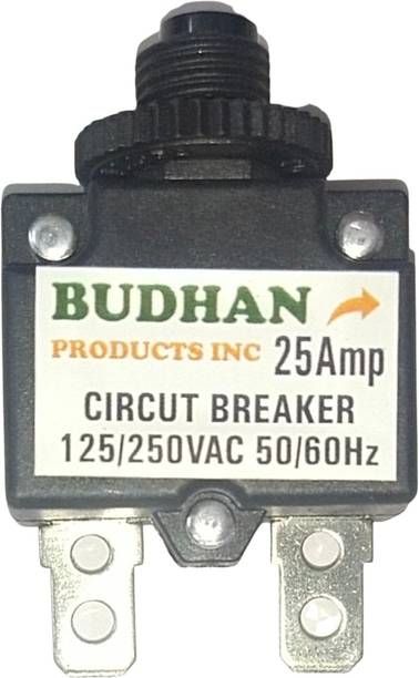 BUDHAN PRODUCTS INC 25 Amps CIRCUIT BREAKER | Overload Protector AC 125/250V 25A | 25Amp Load Switch 25 Amps CIRCUIT BREAKER | Overload Protector AC 125/250V 25A | 25Amp Load Switch MCB