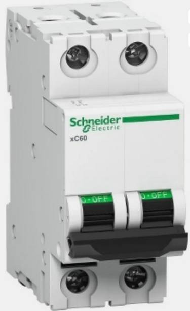 Schneider Electric MCB, Acti9 xC60, 2P, 1A, C curve, 10kA(pack of 2) A9N2P01C MCB