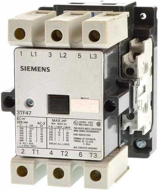 SIEMENS Sicop 63A 230V 2NO+2NC Triple Pole Contactor, 3TF47020AP0ZA01 3TF47020AP0ZA01 MCB