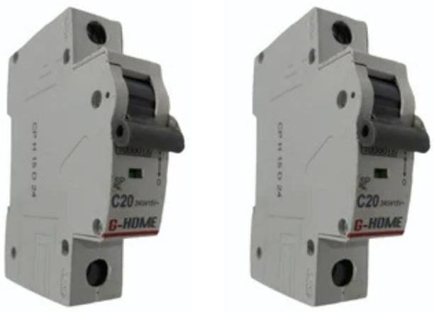 GM Modular G-HOME 10kA, MCB 20A SP 'C' TYPE, PACK OF 2 PCS, MCB