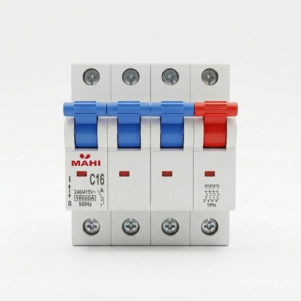 Jobber FP 16A Four Pole MCB C Curve 10kA 240/415V Circuit Breaker FP 16Amp MCB-1 MCB