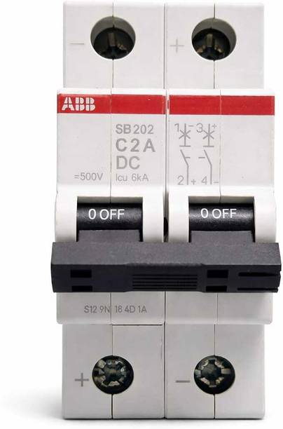 ABB DC 2A 2POLE 500V 6kA SB202-C2DC MCB