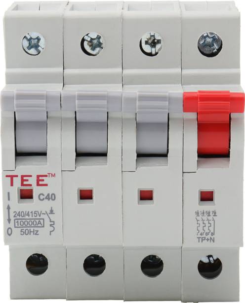 The Elite Electrotek Three Pole With Neutral 10A Miniature Circuit Breaker 240V TPN C Curve Heavy Duty Electrical Switch for Commercial & Home Use Compact & Durable ISI Marked MCB