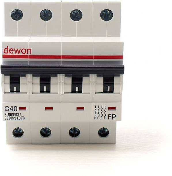 Dewon Electric 40-A Four Pole C Curve MCB, 10kA Breaking Capacity 40A MCB