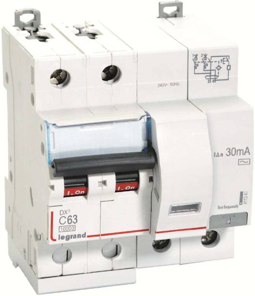 Legrand 411340 - 63A DP 300mA 10KA C~ AC:240/415V DX3 RCBOs 411340 MCB