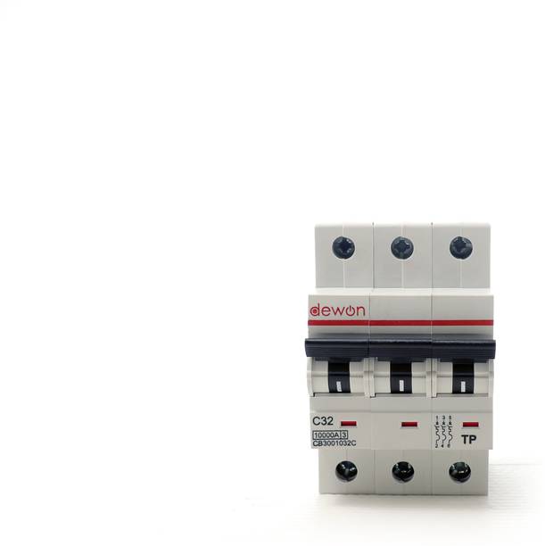 Dewon Electric 32A Three Pole MCB | 10kA Breaking Capacity | C Curve | Short Circuit Protection 32A MCB