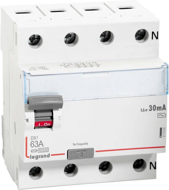 Legrand 411888 - 63A FOUR POLE 300mA 415V AC DX3 RCCB 411888 MCB
