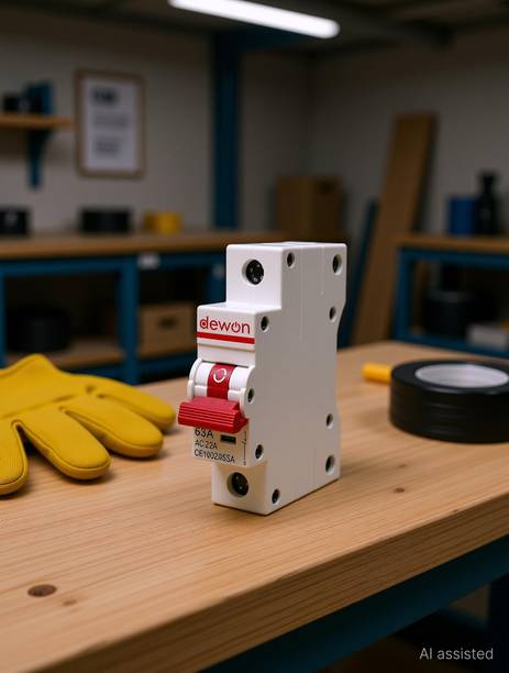 Dewon Electric 63A Single Pole Isolator |Heavy-Duty Polycarbonate Body | Safe Circuit Isolation 63A MCB