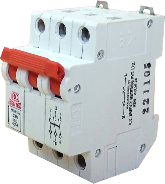 RC BENTEX Triple Pole Isolator 63A X04D000008 MCB