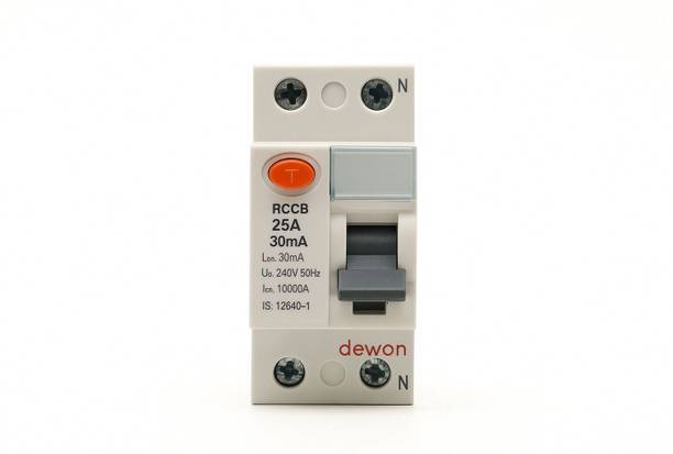 Dewon Electric 25A/30MA Double Pole RCCB | 30mA Residual Current Circuit Breaker 25A DP RCCB MCB