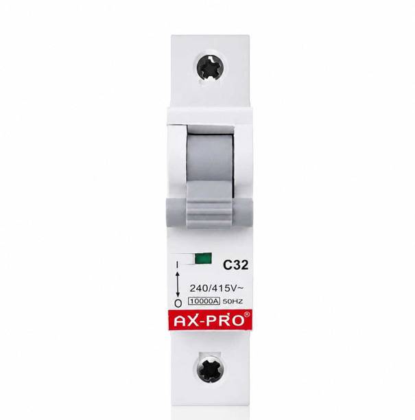 AX-Pro 32 Amp C Curve Single Pole MCB 10kA 240/415V AC White AX01POLE MCB