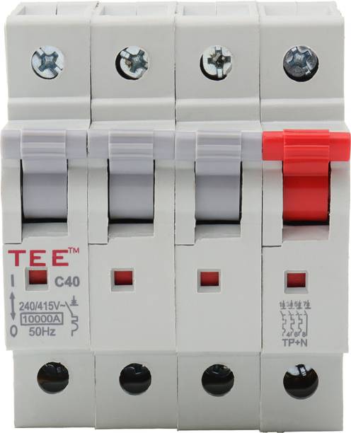 The Elite Electrotek Three Pole With Neutral 10A Miniature Circuit Breaker 240V TPN C Curve Heavy Duty Electrical Switch for Commercial & Home Use Compact & Durable ISI Marked MCB