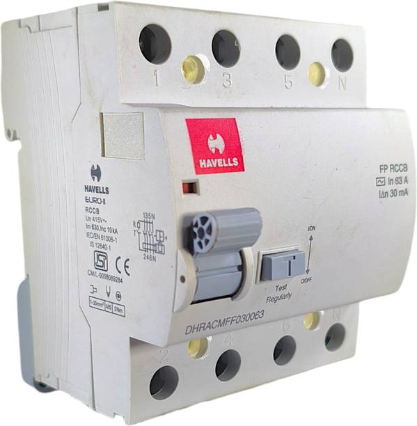 HAVELLS FP 63A 30mA EURO II DHRACMFF030063 MCB