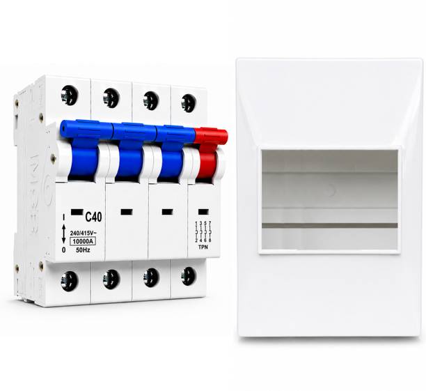 SHOPLYN MAHI Four Pole MCB with Box 40A | Overload & Short Circuit Protection 10kA FP-40 with box MCB