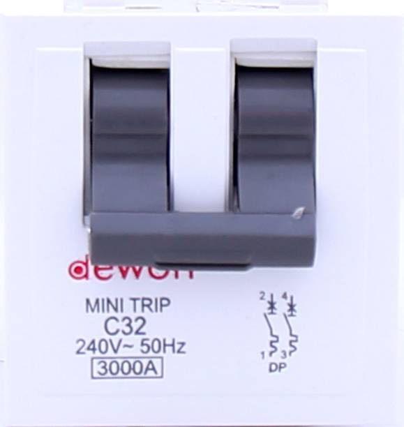 Dewon Electric Tiny 32A Double Pole High Breaking Capacity,Durable for Home & Industrial Use 32 A MCB