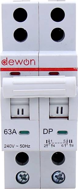 Dewon Electric 63A Double Pole Changover MCB - Type 63A Double Pole MCB Changeover MCB