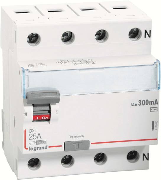 Legrand 411886 - 25A FOUR POLE 300mA 415V AC DX3 RCCB 411886 MCB