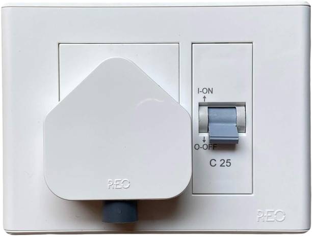 REO Modular Ac MCB Box Protected Socket PVC Plastic Base AC Box 25Amp MCB