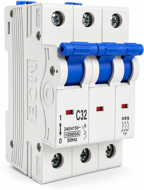 Jobber TP 32A Three Pole MCB, C Curve, 10kA, 240/415V Circuit Breaker TP 32Amp MCB-1 MCB