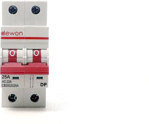 Dewon Electric 25A C-Type Double Pole Isolator | Overload & Surge Protection 25A MCB