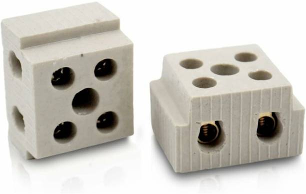 KLICK ROYAL 2 WAY PORCELAIN CERAMIC TERMINAL BLOCK 16A, 240V AC HIGH TEMPERATURE CONNECTORS (PCS-2) Power Plug