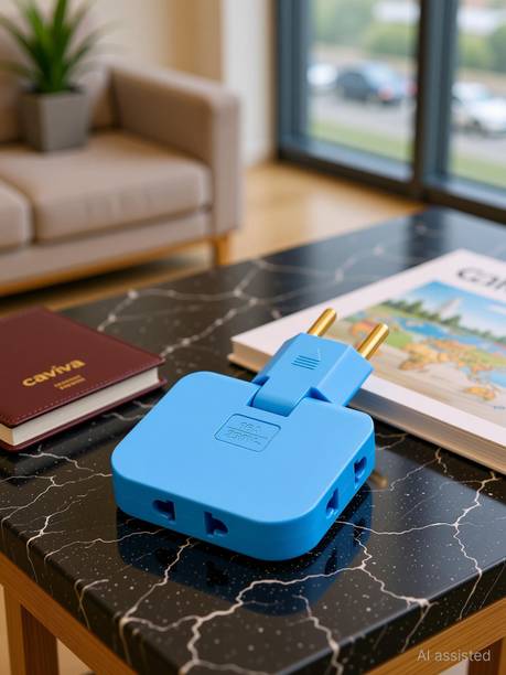 cavira 3-Pin Multi Plug Adapter Plug for Home Office & Travel Three Pin Plug