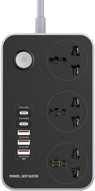 Rhobos Extension boards with usb port Power Strip extension cord with surge protector 4  Socket Extension Boards