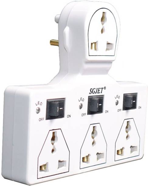 SGJET 4 Socket 3 Switch 6A Three Pin Plug