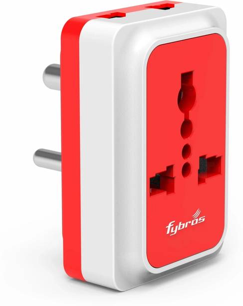 Fybros 8097 Sliq Universal Travel Adapter | 2 Year Warranty|Multi Plug Socket with Indicator Three Pin Plug